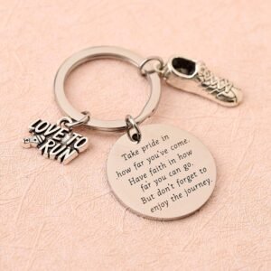 FUSTMW Runners Keychain Gift Marathon Runner Gift Marathon Keychain Track Gift