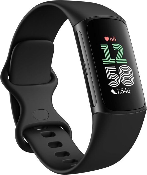 Fitbit Charge 6 Fitness Tracker with Heart Rate, GPS, Obsidian (Renewed)