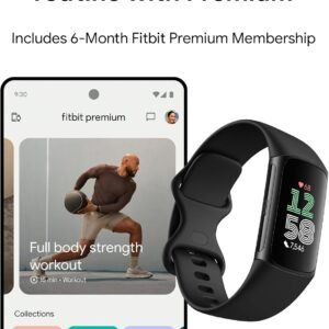 Fitbit Charge 6 Fitness Tracker with Heart Rate, GPS, Obsidian (Renewed)