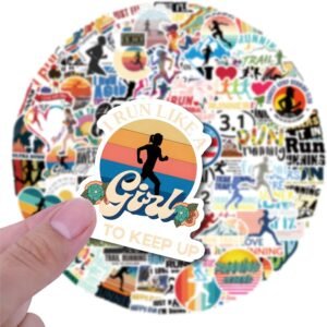 110pcs Running Sticker Pack Sports Stickers Vinyl Waterproof Runners Stickers Wa...