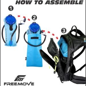 FREEMOVE Hydration Water Backpack 3in1 with 2L Bladder & Insulated Backpack Cool...