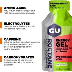 GU Energy Roctane Ultra Endurance Energy Gel, Vegan, Gluten-Free, Kosher, and Da...