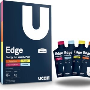 UCAN Edge Energy Gel Shots, Variety Pack (12, 2 Ounce Packets) for Running, Trai...