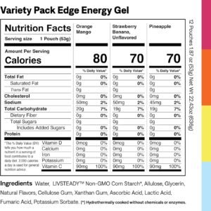 UCAN Edge Energy Gel Shots, Variety Pack (12, 2 Ounce Packets) for Running, Trai...