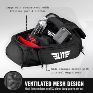 Elite Sports Jiu Jitsu BJJ Jaco Expandable Gym Duffel Backpack Bag for MMA, BJJ,...