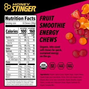 Honey Stinger Organic Fruit Smoothie Energy Chew | Gluten Free & Caffeine Free |...