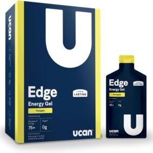 UCAN Edge Energy Gel Shots, Pineapple (12, 2 Ounce Packets) for Running, Trainin...