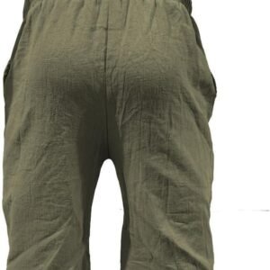 GIERIDUC Mens Shorts Summer Casual Cotton Linen Bermuda Shorts Wide Leg Drawstri...