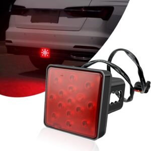 1 PC Car LED Brake Light, 3.26" x 3.26" ABS Housing 15 LED Non-polar Design Towi...