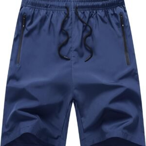 Boys Running Shorts Quick Dry Lightweight Athletic Shorts with Zipper Pockets fo...