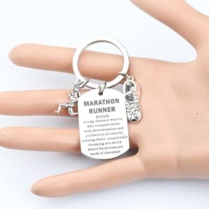 FAADBUK Marathon Runner Keychain Marathon Lover Gift Runner Gift Athlete Gift