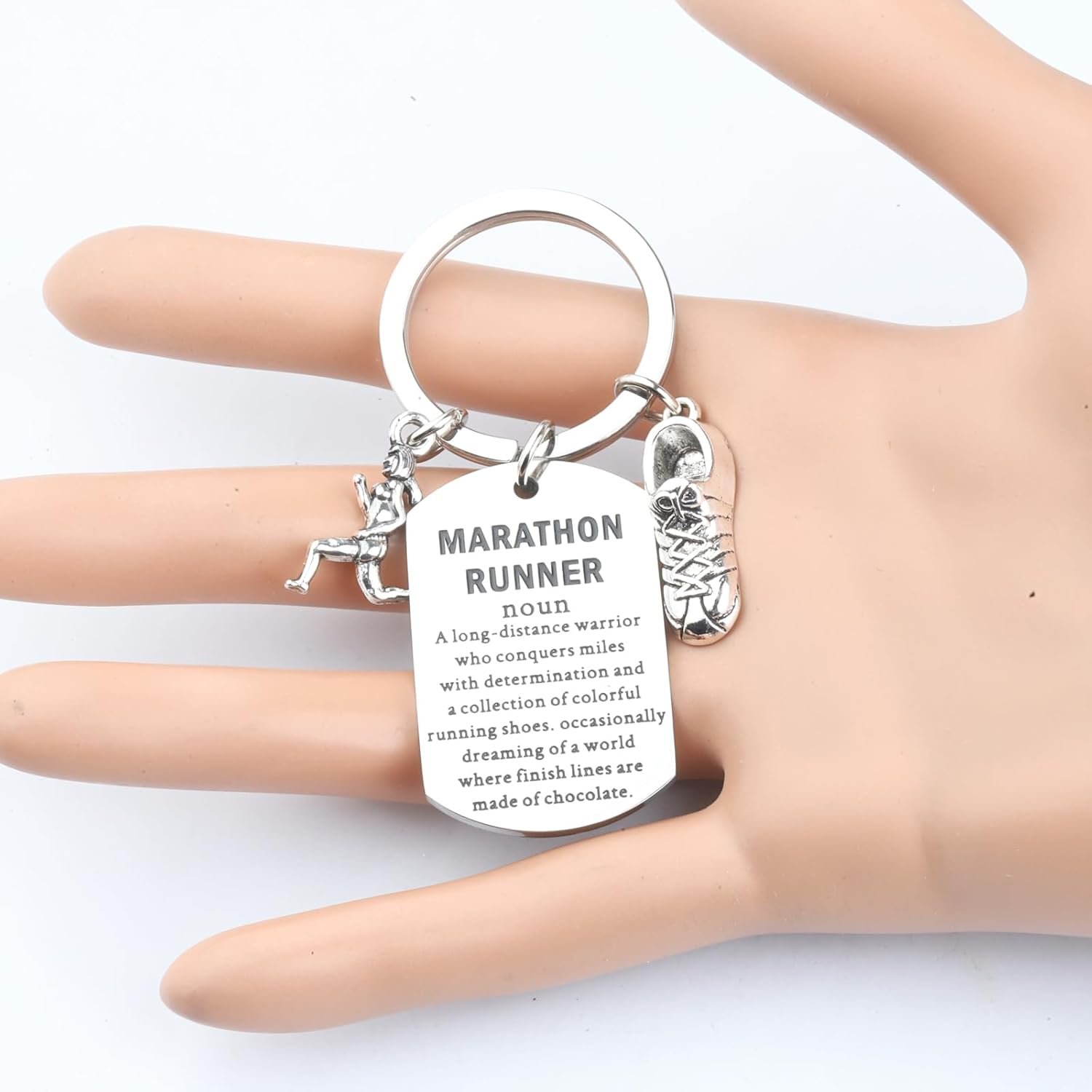 FAADBUK Marathon Runner Keychain Marathon Lover Gift Runner Gift Athlete Gift