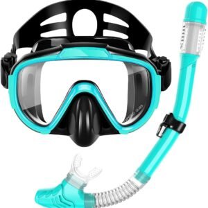 Snorkel Set, Zipoute Snorkel Dry Top Snorkeling Gear for Adults, Panoramic Anti-...