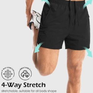 Aolesy Men's Gym Shorts Linerless & Liner - 5" Quick Dry Workout Running Shorts ...