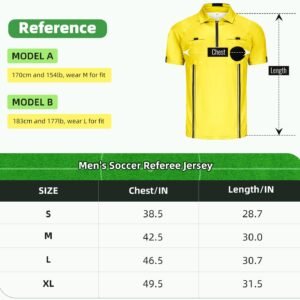 CUTIEHON Soccer Referee Jersey, Short Sleeve Official Pro Referee Shirt, Featuri...