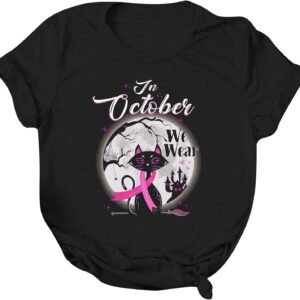 Pink Ribbon Women's T-Shirt October Breast Cancer Awareness Month Family Friend ...