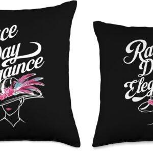 Race Day Elegance with Fashionable Feathered Hat Throw Pillow