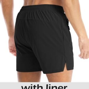 Aolesy Men's Gym Shorts Linerless & Liner - 5" Quick Dry Workout Running Shorts ...