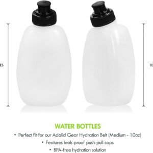 Water Bottles (2-Pack) for The Running Hydration Belt : BPA-Free & Leak-Proof