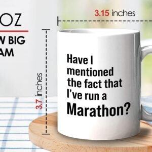 Bubble Hugs Runner Coffee Mug 11oz White - I've Run a Marathon - Runner Running ...