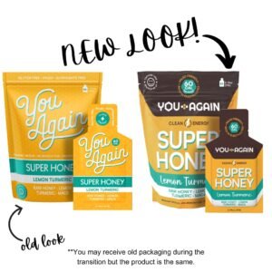 You Again Super Honey Lemon Turmeric Packets | Pre & Mid-Workout Clean Energy Ge...