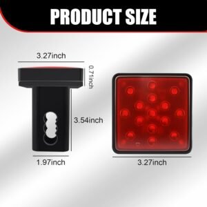 1 PC Car LED Brake Light, 3.26" x 3.26" ABS Housing 15 LED Non-polar Design Towi...