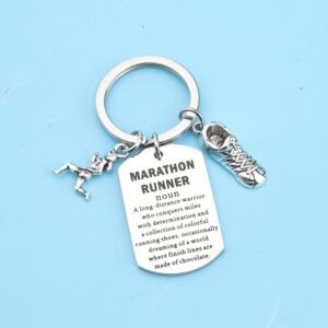 FAADBUK Marathon Runner Keychain Marathon Lover Gift Runner Gift Athlete Gift
