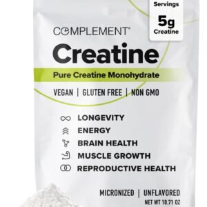 Complement Creatine Monohydrate Micronized Powder for Women and Men (5g per serv...