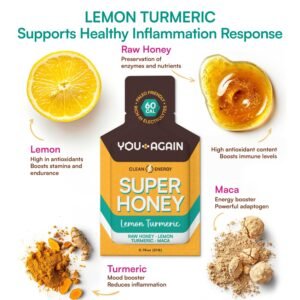 You Again Super Honey Lemon Turmeric Packets | Pre & Mid-Workout Clean Energy Ge...