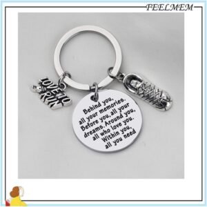 FEELMEM Marathon Runner Gifts Running Keychain Cross Country Track Marathon Jewe...