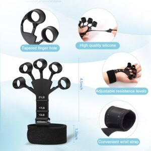 10 Pack Grip Strength Trainer Kit, Hand Grip Strengthener, Finger stretching exe...