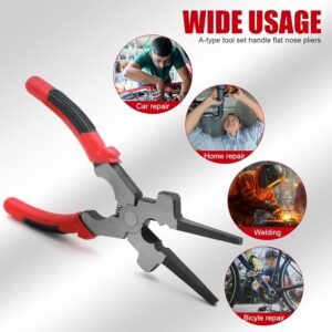 1 PC Car 8" Welding Pliers, Multi-purpose A-type Ground Wire Cutting Tip Clampin...