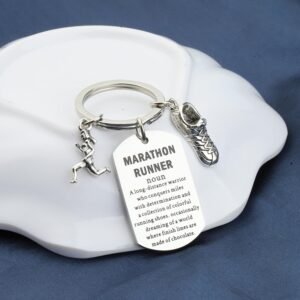 FAADBUK Marathon Runner Keychain Marathon Lover Gift Runner Gift Athlete Gift