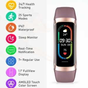 Fitness Tracker with Heart Rate, Step Counter, Sleep Monitor, Calorie Tracking, ...