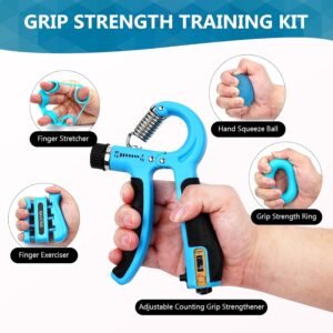 13PCS Hand Grip and Forearm Strengthener kits, Adjustable Hand Exerciser and Fin...