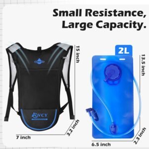 2 Pack Hydration Backpack Pack with 2L Hydration Bladders, ACVCY Lightweight Bre...