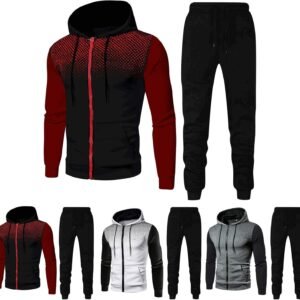 Mens 2PC Outfit Tracksuit Winter Sports Casual Suit Hoodie Sweatshirt & Long Pan...