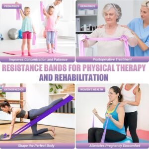 Resistance Bands for Physical Therapy Women, Extended Exercise Stretch Bands for...