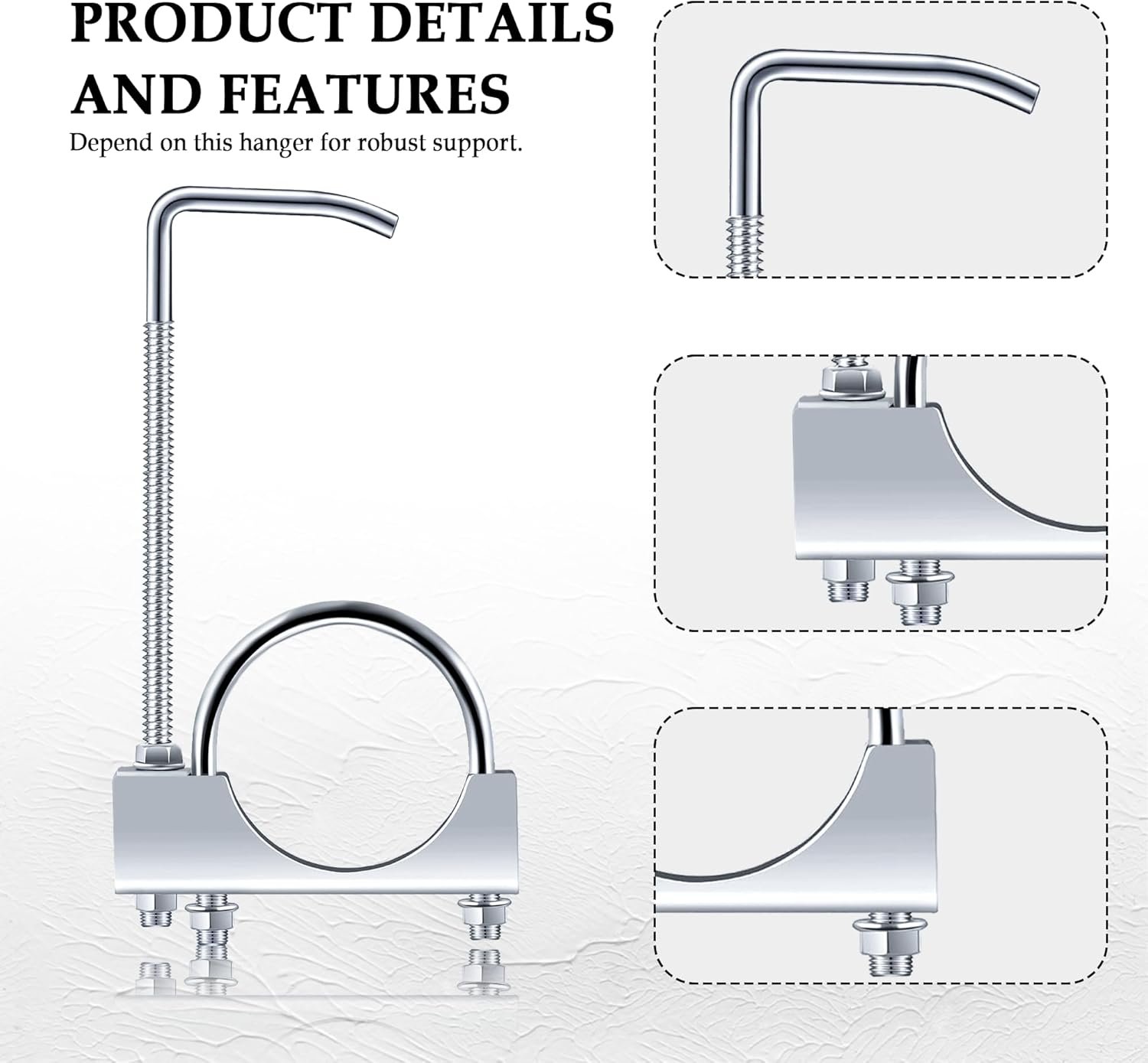 2.5 inch Exhaust Clamp with Hanger,Heavy Duty Exhaust Hanger with Clamp for 2-1/...