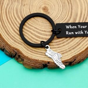 Runners Gifts Jewelry Marathon Runner Keychain Fitness Gym Gift Inspirational Gr...