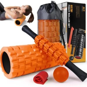 5 in1 Foam Roller Set, Trigger Point Foam Roller, Massage Roller Stick, Massage ...