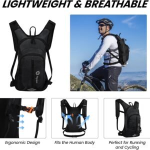 Hydration Pack Backpack for Women & Men, Lightweight Water Backpack with 2L Wate...