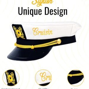 Brosash Cruisin Captain's Hat - Nautical Themed Cruise Ship Hat | Carnival & Roy...