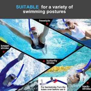 Swim Snorkel for Lap Swimming,Adult Swimmers Snorkeling Gear for Swimming Snorke...