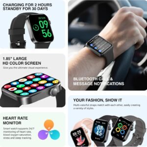 Smart Watch (Answer/Dial Call), Fitness Tracker with 1.85" HD Large Screen,147 S...