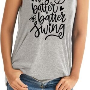 SAUIVD Baseball Quote Tank Top for Women Hey Batter Batter-Swing Shirt Softball ...