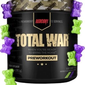 REDCON1 Total War Preworkout, Sour Gummy Bear - Pump, Endurance & Energy Boostin...