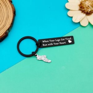 Runners Gifts Jewelry Marathon Runner Keychain Fitness Gym Gift Inspirational Gr...