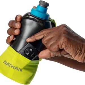 Nathan Running Handheld 18oz. No-Grip Adjustable Hand Strap. Reflective Hydratio...