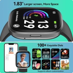 Smart Watch(Answer/Make Call), 1.83'' HD Smart Watches for Men Women, IP68 Water...